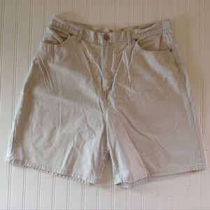 Vintage 90s Y2K Mom Shorts Tan Denim High Rise USA MADE Womens Size 14 STAIN